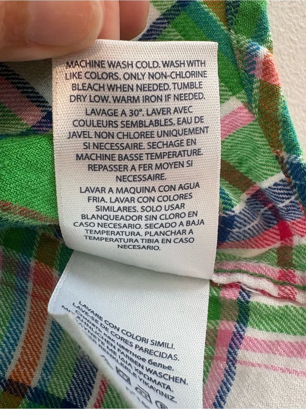 Ralph Lauren preppy Girls XL 18-20 Green Plaid Linen Blend Button Down Shirt
